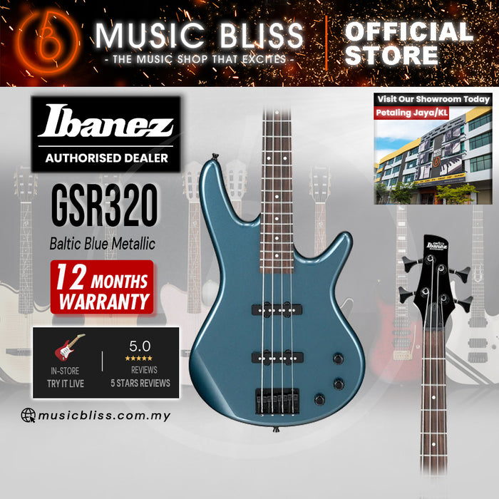 Ibanez GIO GSR320 Electric Bass Guitar - Baltic Blue Metallic