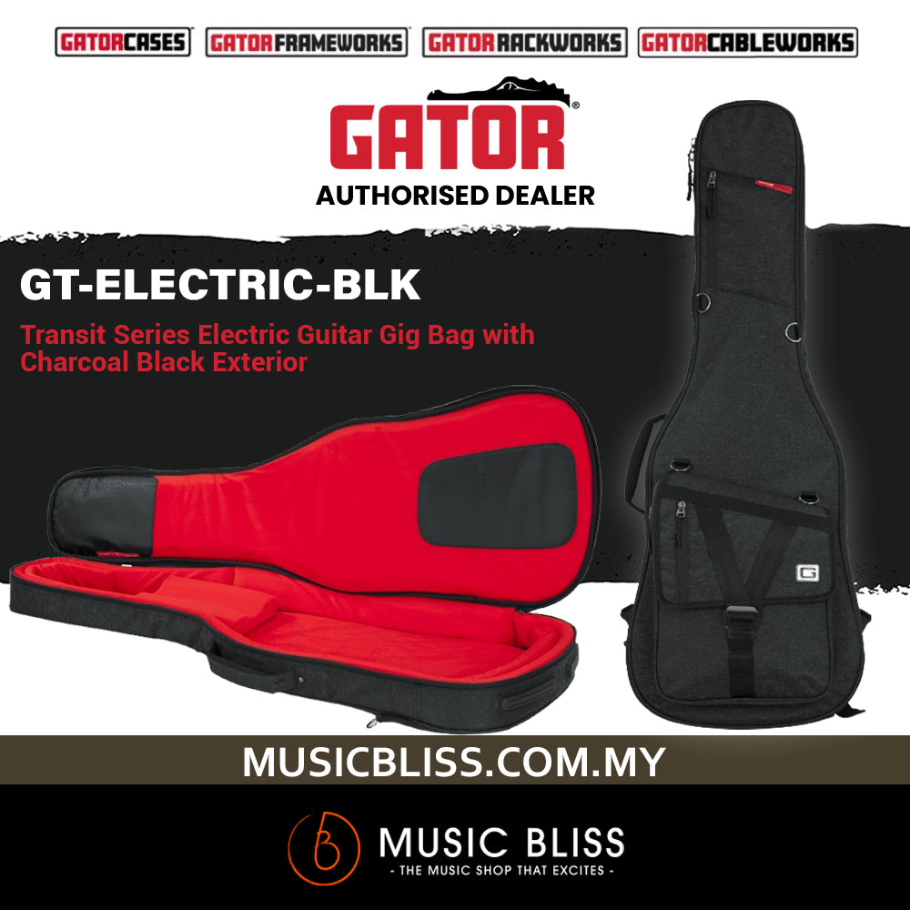 Gator Transit Series Electric Guitar Gig Bag Black Music Bliss