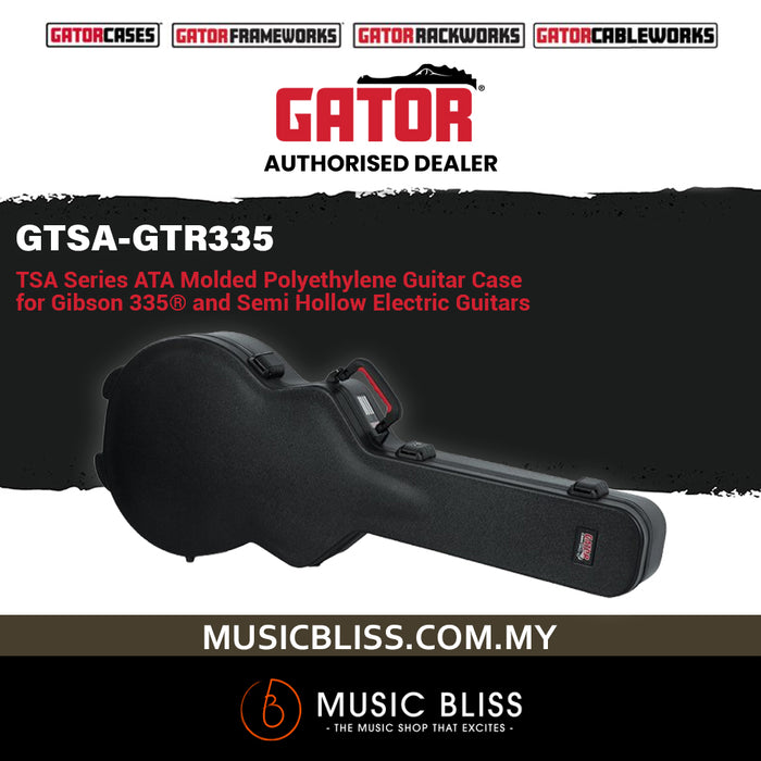 Gator GTSA-GTR335 ATA Molded Guitar Case with TSA Latches for Electric Semi-hollowbody Guitars