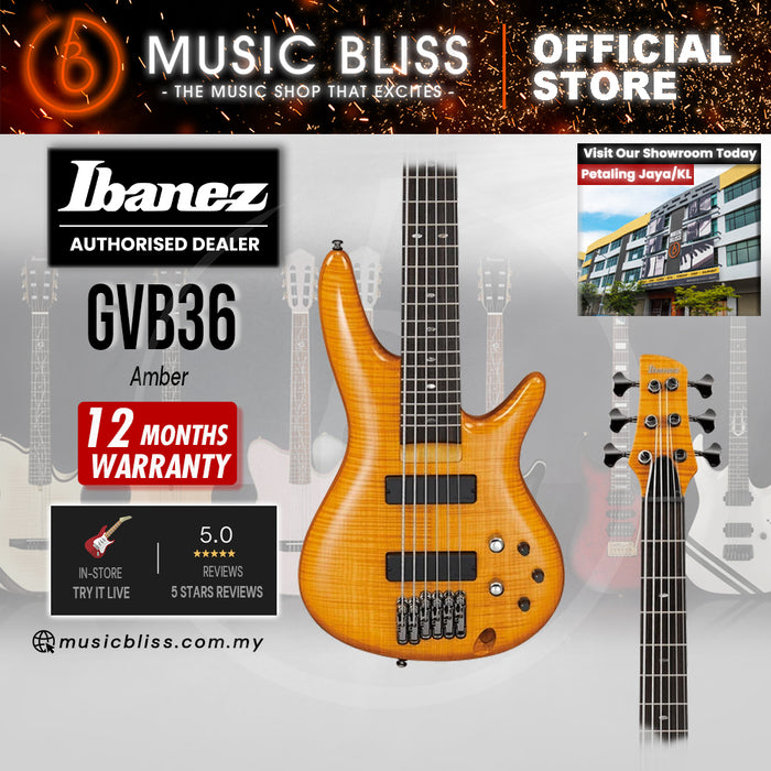 Ibanez Gerald Veasley Signature GVB36 Electric Bass Guitar - Amber