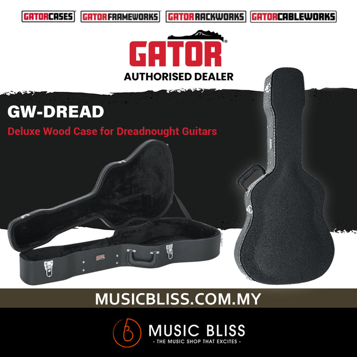 Gator GW-DREAD Deluxe Wood Case for Acoustic Dreadnought Guitar
