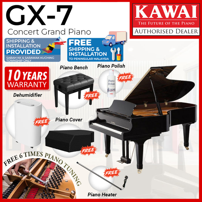Kawai GX-7 [Made In Japan] Grand Piano - Ebony Polish