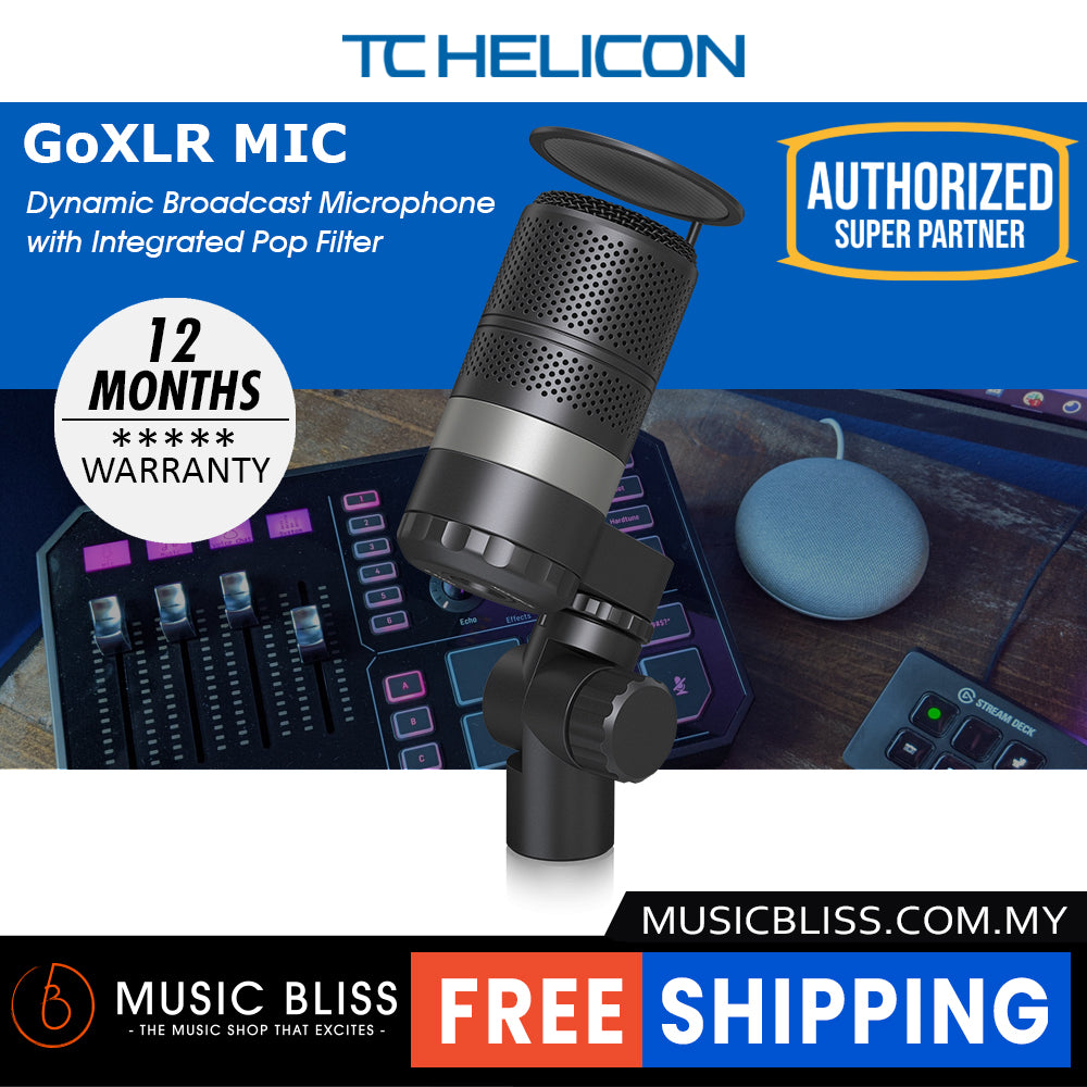 TC Helicon GoXLR Dinamik Yayıncı Mikrofonu Beyaz Müzik Üssü