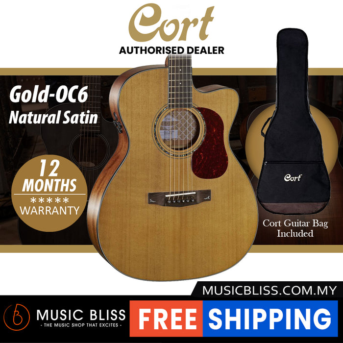 Cort Gold-OC6 Acoustic Guitar with Bag - Natural Satin