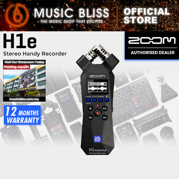 Zoom H1essential Stereo Handy Recorder (Essential Series) with 32-Bit Float, Accessibility, X/Y Microphones, USB Microphone, Portable, for Musicians, Podcasters, Filmmakers
