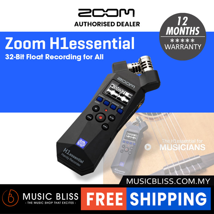 Zoom H1essential Stereo Handy Recorder (Essential Series) with 32-Bit Float, Accessibility, X/Y Microphones, USB Microphone, Portable, for Musicians, Podcasters, Filmmakers