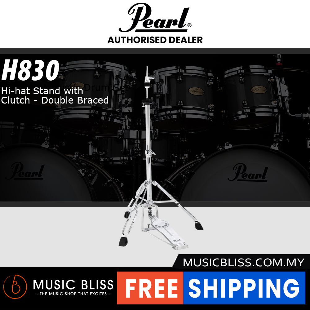 Pearl H830 830 Series Hi-hat Stand with Clutch - Double Braced (H-830 ...