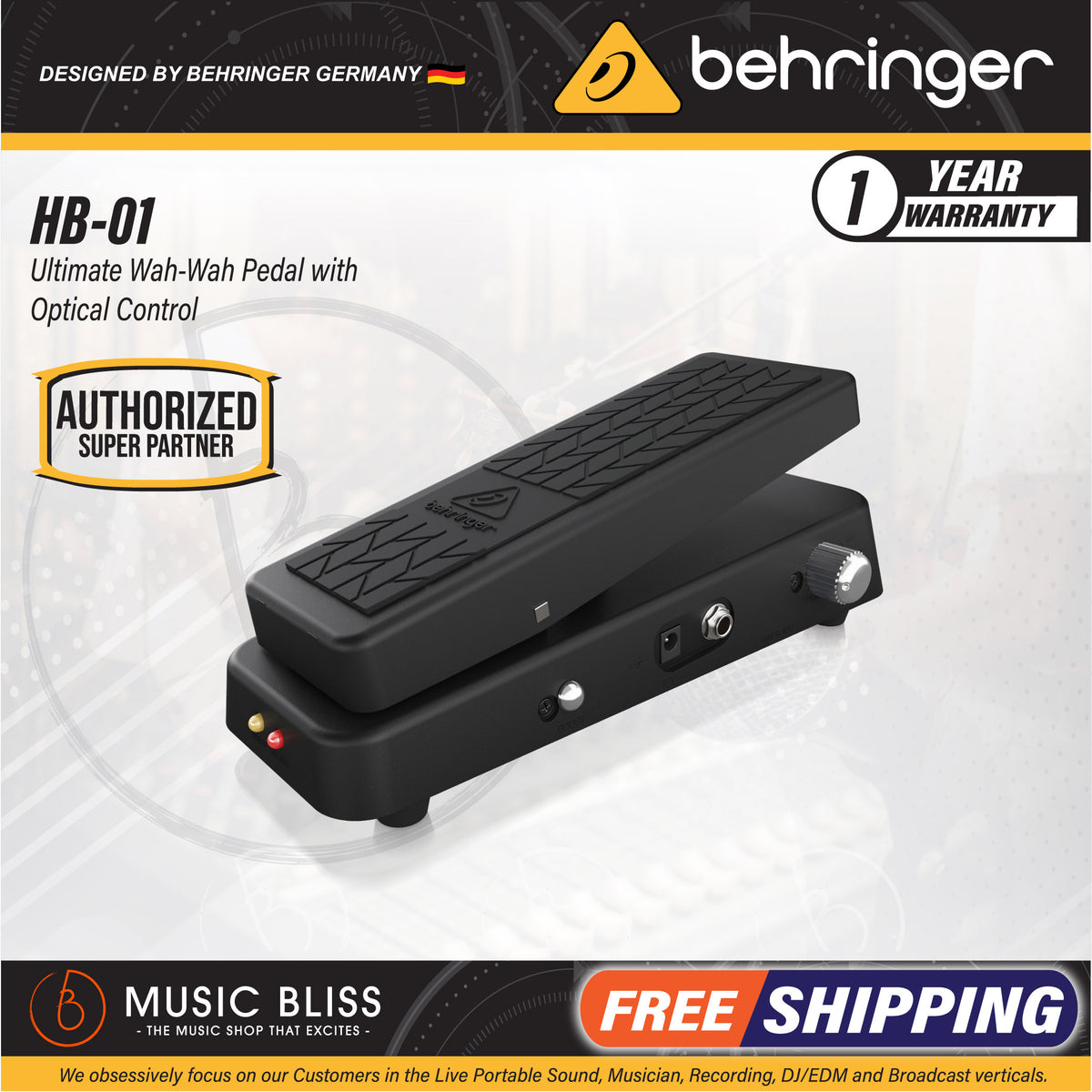 behringer wah pedal Behringer HB-01 Hellbabe Optical Wah Pedal