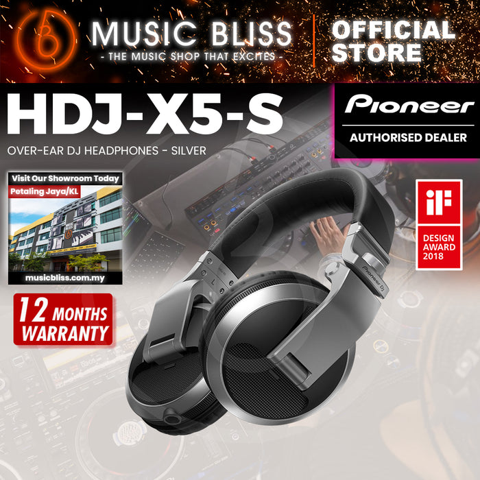 Pioneer DJ HDJ-X5 Professional DJ Headphones - Silver