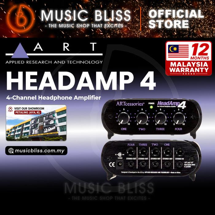 ART HeadAmp 4 4-channel Headphone Amp with 1/4" and 1/8" I/O