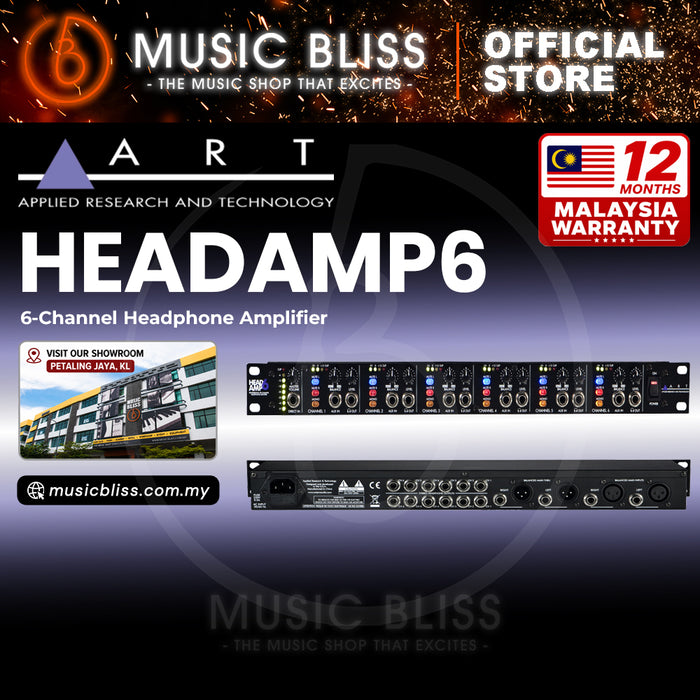 ART Headamp 6 6-channel Headphone Amp with Aux In & Balance Controls