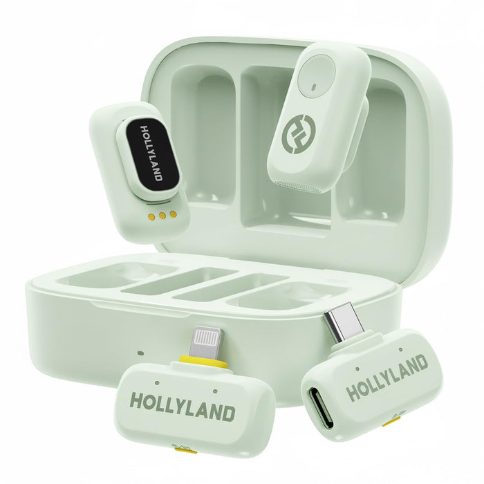 Hollyland LARK A1 Combo Digital Wireless Microphone System with Charging Case - Mint Green