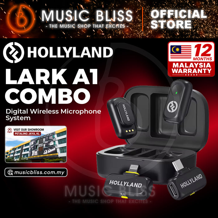 Hollyland LARK A1 Combo Digital Wireless Microphone System with Charging Case - Black