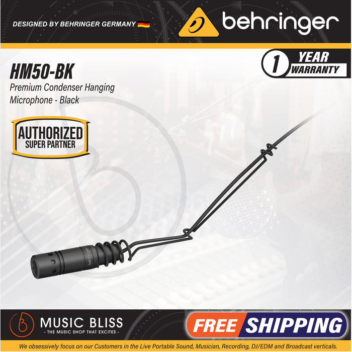 Behringer HM50 Condenser Hanging Microphone - Black - Music Bliss Malaysia
