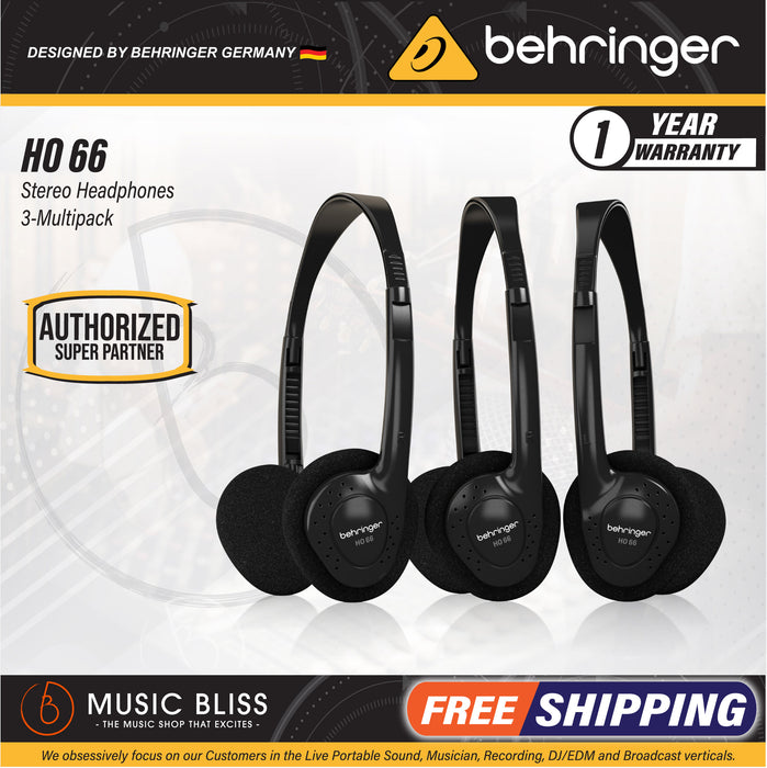 Behringer HO66 Stereo Headphones - Music Bliss Malaysia
