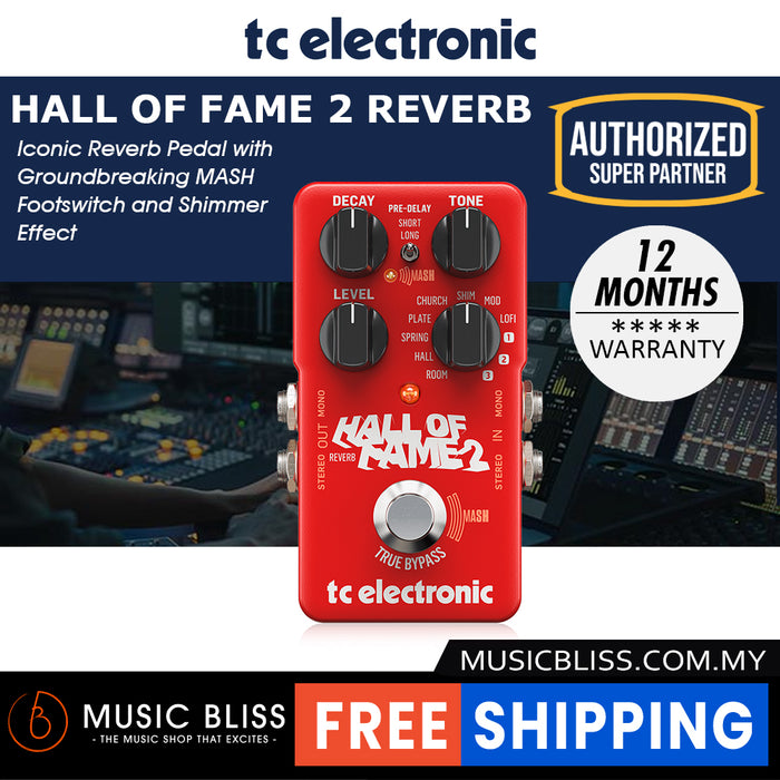 TC Electronic Hall of Fame 2 Reverb Guitar Effects Pedal - Music Bliss Malaysia