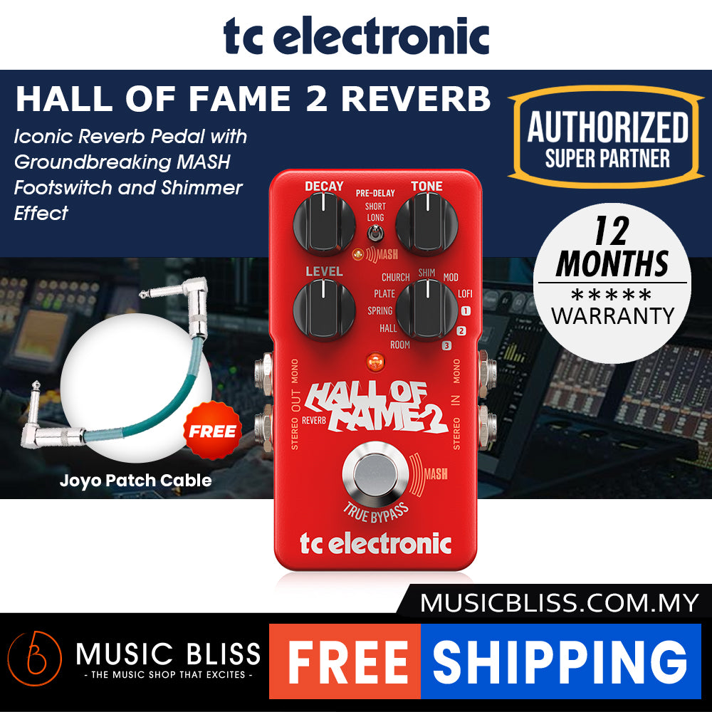 hof 2 pedal TC Electronic Hall of Fame 2 Reverb Guitar Effects Pedal