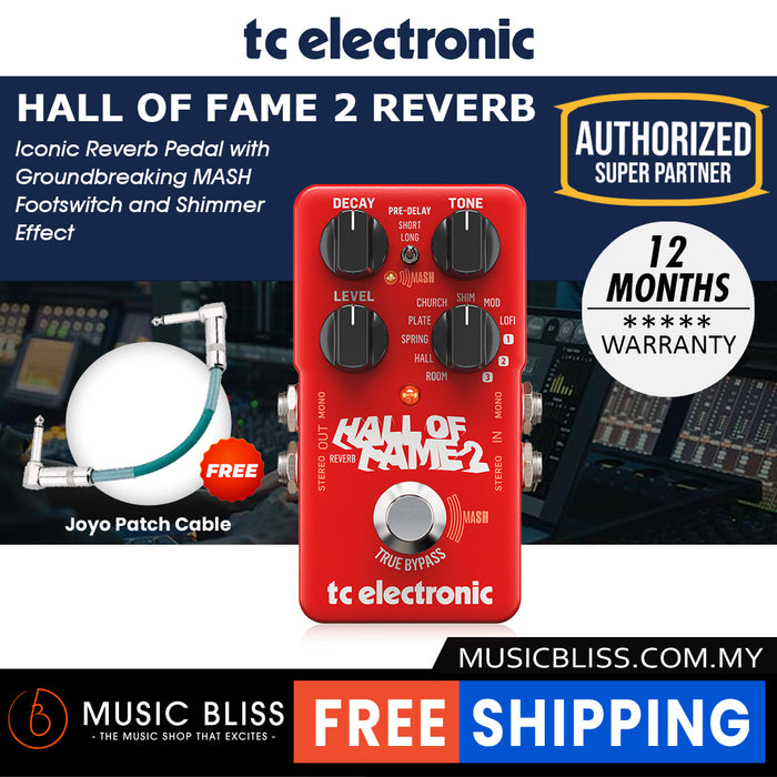 TC Electronic Hall of Fame 2 Reverb Guitar Effects Pedal - Music Bliss Malaysia