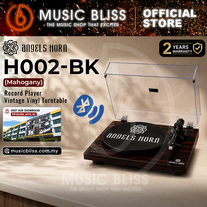 Angels Horn H002BT-BK Bluetooth Turntable Vinyl Record Player (Black) AT3600L Catridge, Best Value Buy Beginner Turntable Vinyl Record Player