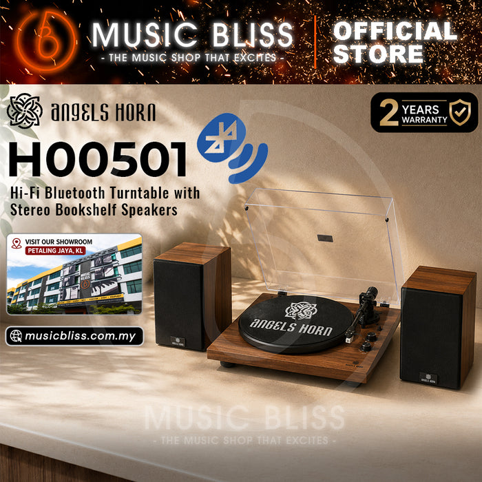 Angels Horn HP-H00501 Walnut Bluetooth Turntable with Hi-Fi Stereo Speakers AT3600L Catridge, Best Value Buy Beginner Turntable Vinyl Record Player