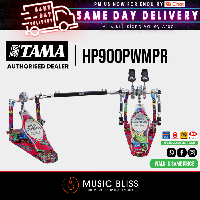 Tama HP900PWMPR 50th Anniversary Marble Psychedelic Rainbow Twin Pedal - Music Bliss Malaysia