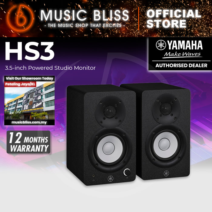 Yamaha HS3 3.5" Powered Studio Monitor, Pair - Black