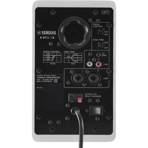 Yamaha HS3 3.5" Powered Studio Monitor, Pair - White - Music Bliss Malaysia