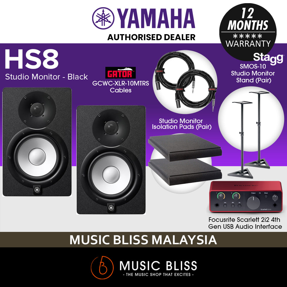 Home Studio Package with Yamaha HS8 Powered Monitor Speaker and