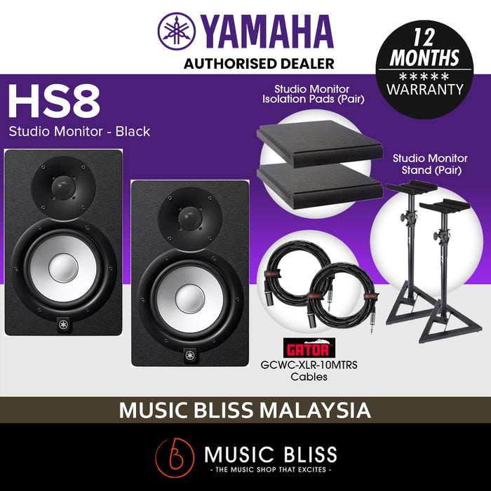 Yamaha HS8 Powered Studio Monitor with Studio Monitor Stands
