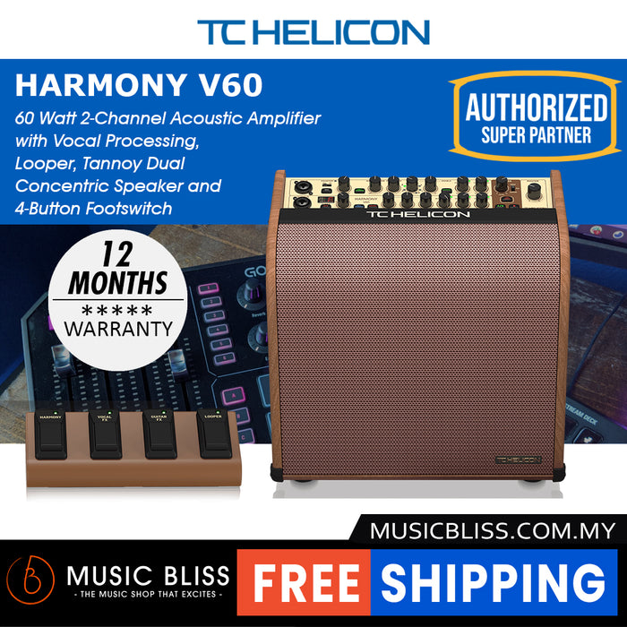 TC-Helicon Harmony V60 60-watt 2-channel Acoustic Amplifier - Music Bliss Malaysia