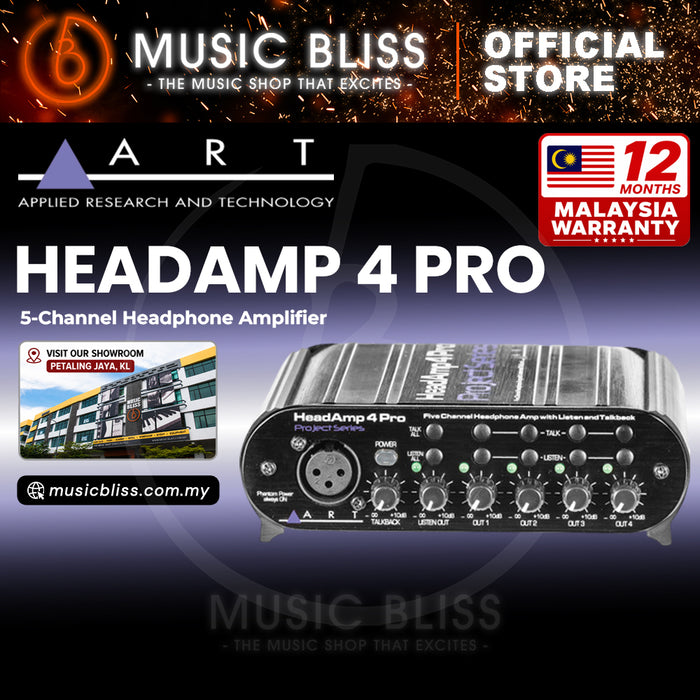 ART HeadAmp 4 Pro 5-channel Headphone Amp with Talkback
