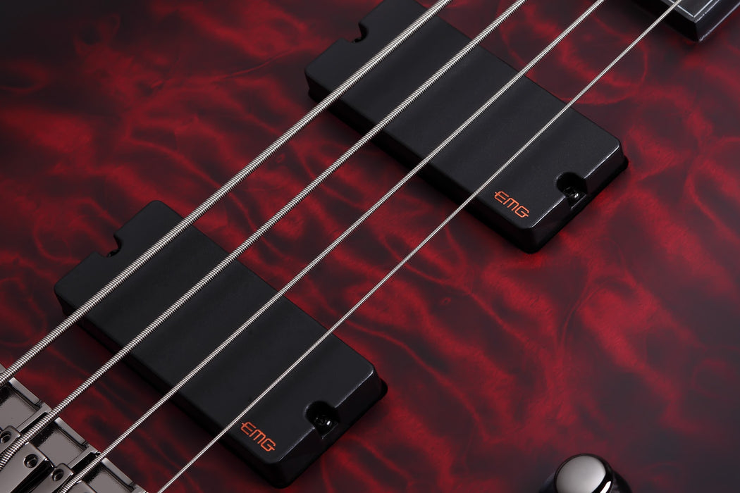 Schecter Hellraiser Extreme-4 Electric Bass Guitar - Red Burst Satin