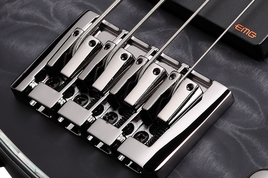 Schecter Hellraiser Extreme-4 Electric Bass Guitar - See Thru Black Satin