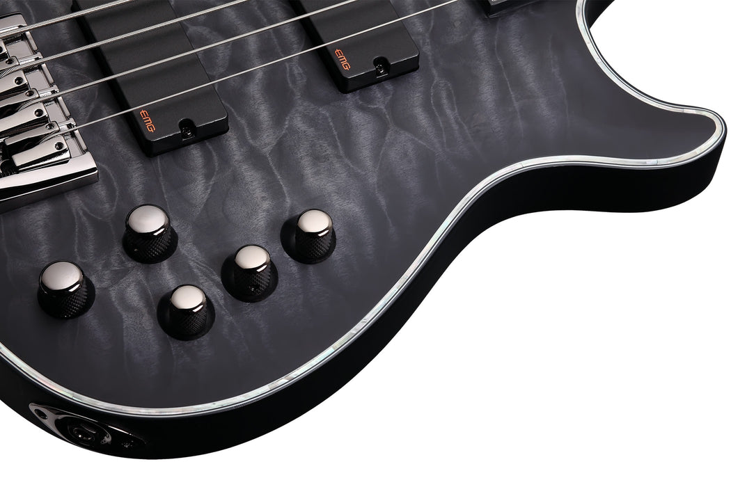 Schecter Hellraiser Extreme-4 Electric Bass Guitar - See Thru Black Satin