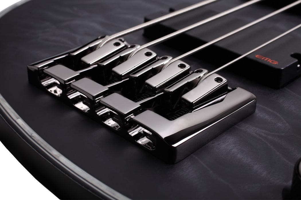 Schecter Hellraiser Extreme-4 Electric Bass Guitar - See Thru Black Satin
