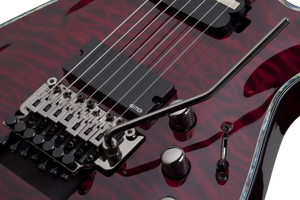 Schecter Hellraiser C-7 FR S Left-Handed Electric Guitar - Black Cherry