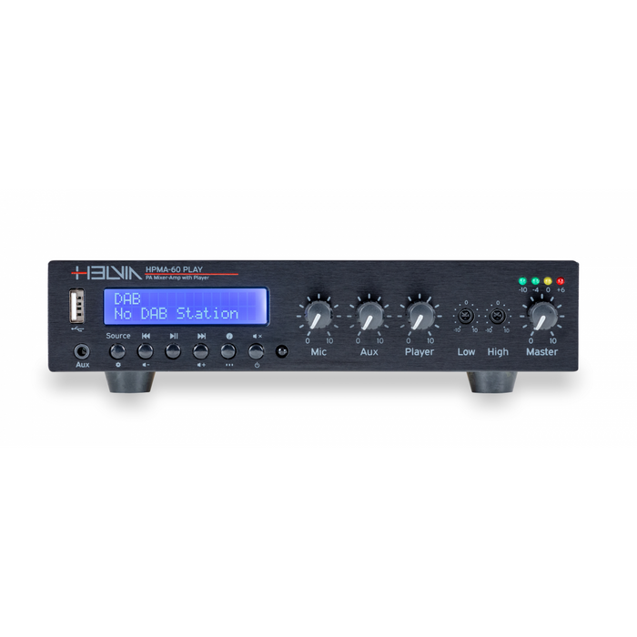 Helvia HPMA-60 PLAY Single-Zone 60W Class-D Compact Mixer Amplifiers with DAB+, FM, USB, BT Player