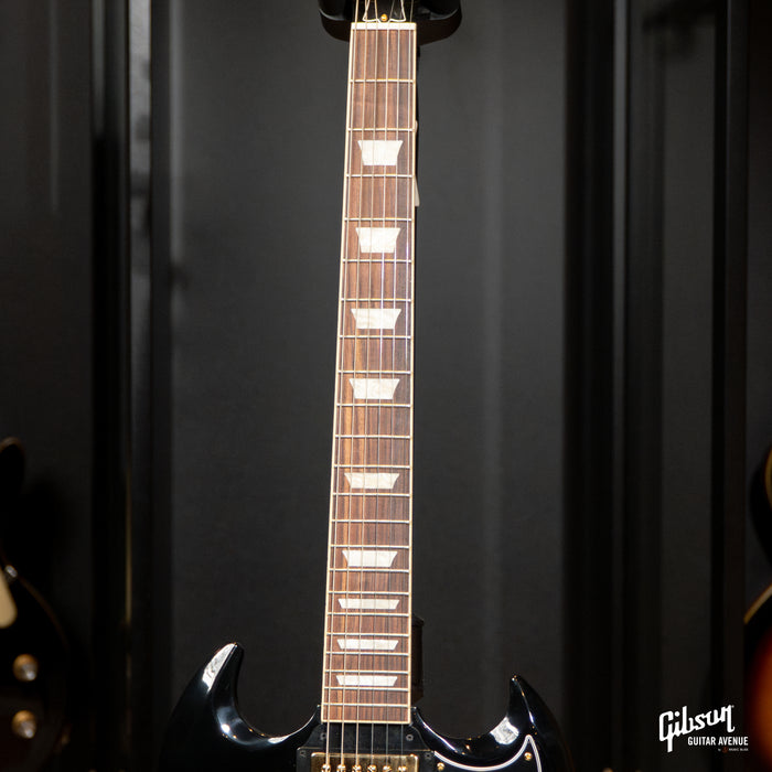 GIBSON USA LIMITED SG STANDARD '61 MAESTRO VIBROLA T-TYPE ELECTRIC GUITAR - EBONY WITH GOLD HARDWARE