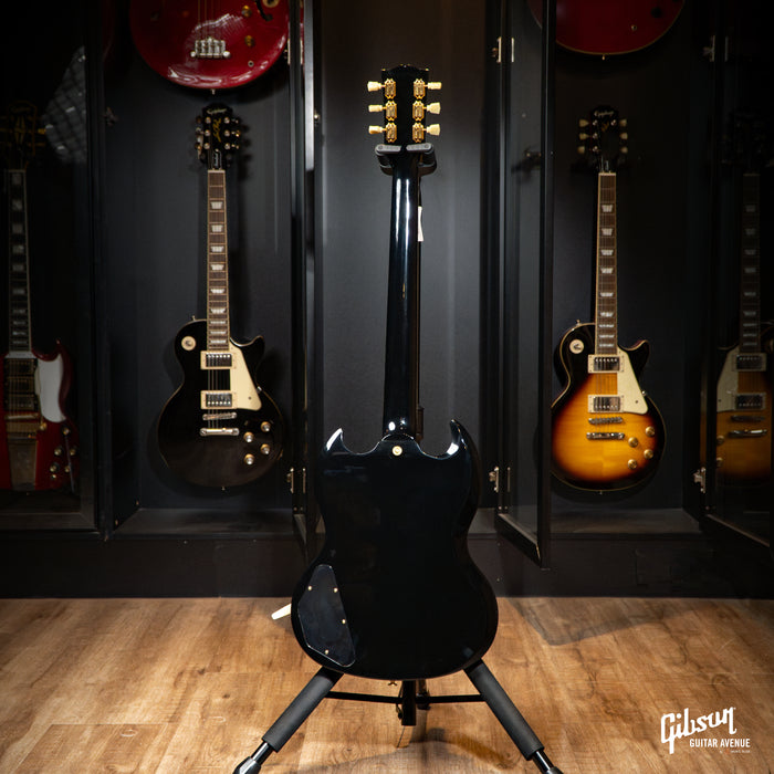 GIBSON USA LIMITED SG STANDARD '61 MAESTRO VIBROLA T-TYPE ELECTRIC GUITAR - EBONY WITH GOLD HARDWARE