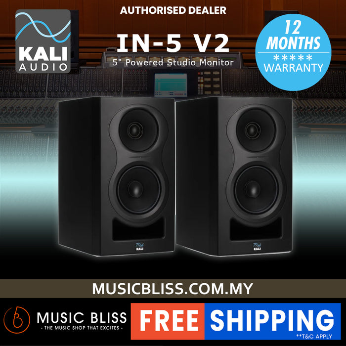 Kali Audio IN-5 V2 5" Powered Studio Monitor with FREE Isolation Pads and Cables - Pair