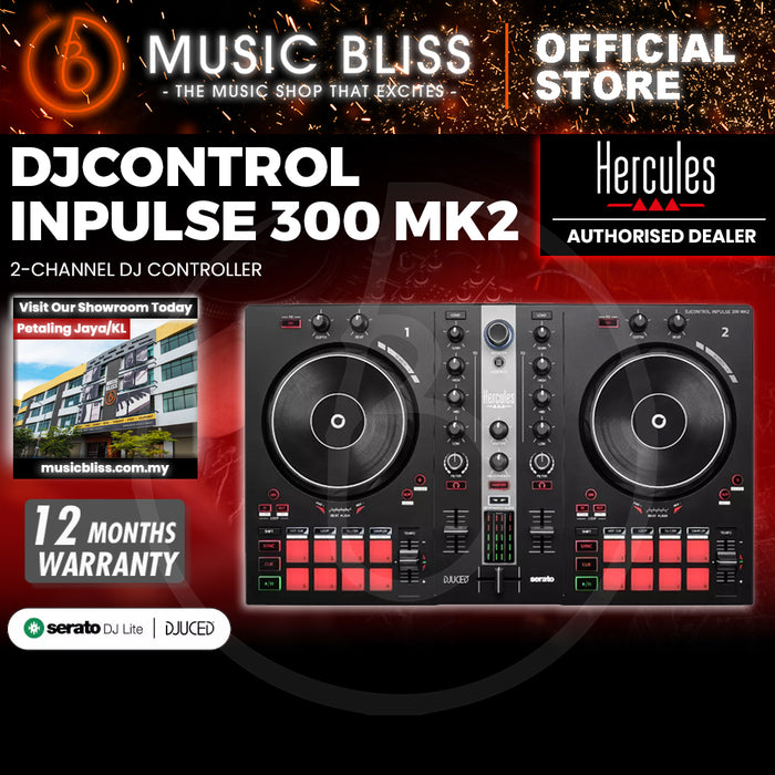 Hercules DJ DJControl Inpulse 300 mk2 2-channel DJ Controller | 2-channel DJ Controller with FX, Full DJ Software DJUCED & Serato DJ Lite Included