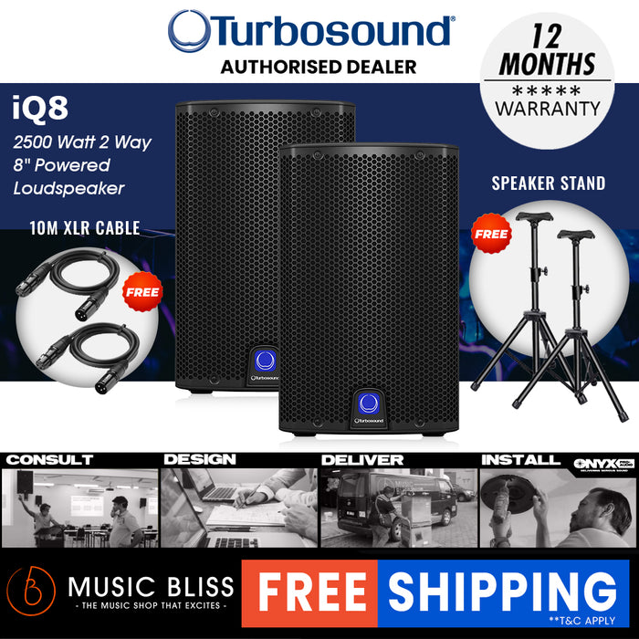Turbosound iQ8 2500W 8" Powered Speaker
