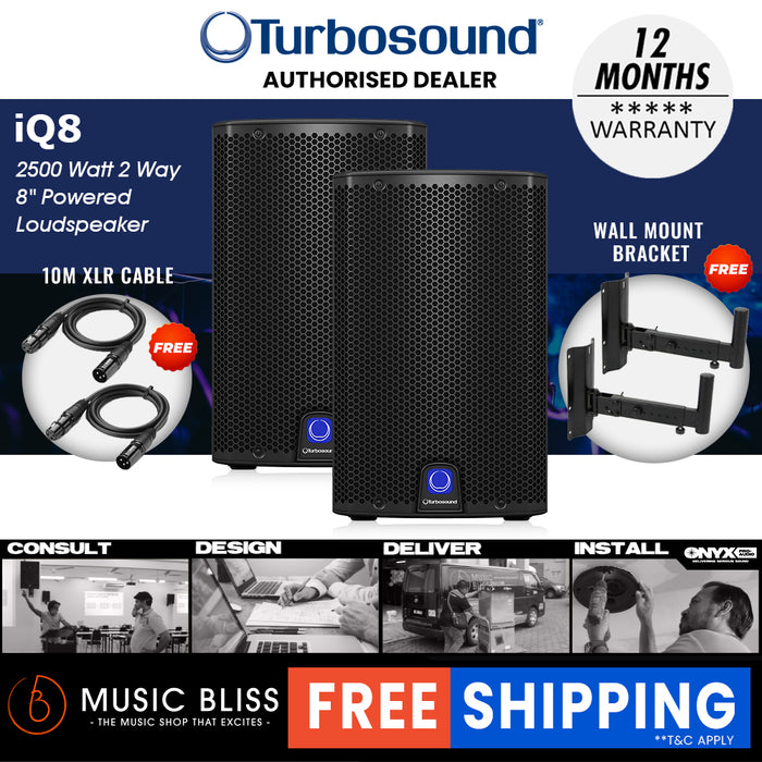 Turbosound iQ8 2500W 8" Powered Speaker