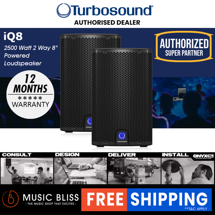 Turbosound iQ8 2500W 8" Powered Speaker