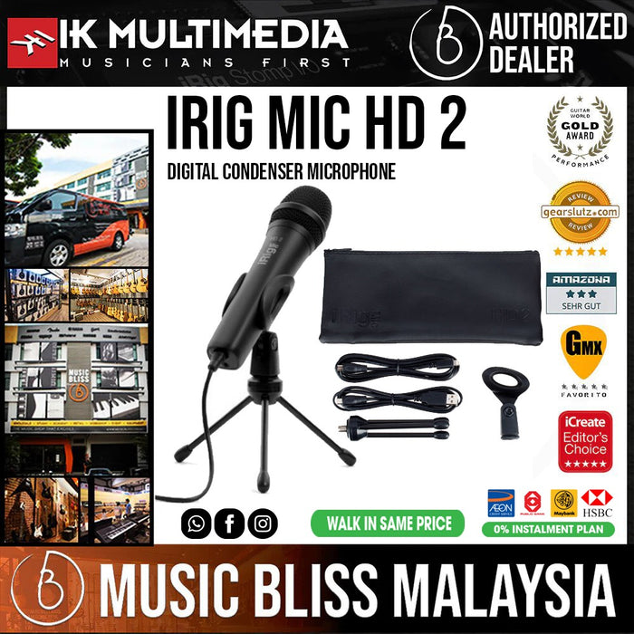 IK Multimedia iRig Mic HD 2 Handheld iOS/USB Microphone - Music Bliss Malaysia