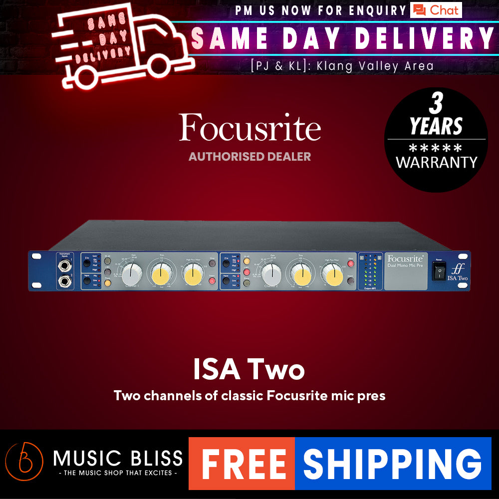Isa Two Focusrite ISA Two Dual Channel Preamplifier | Music Bliss Malaysia