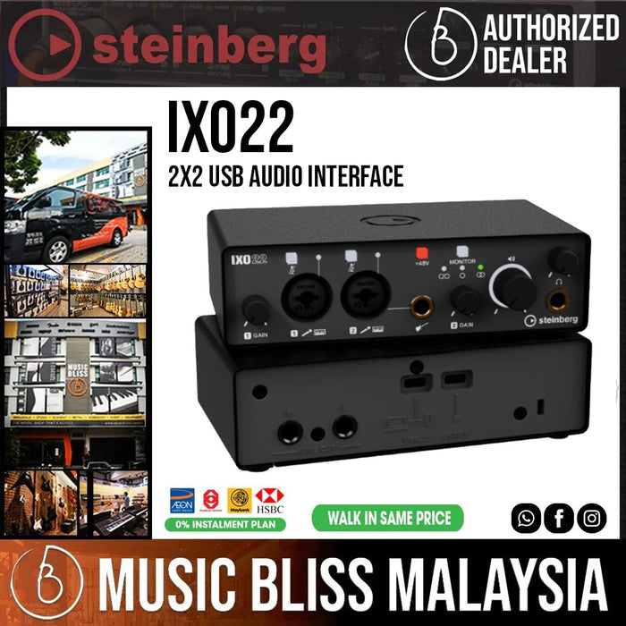 Yamaha Steinberg IXO22 2x2 USB Audio Interface - Black - Music Bliss Malaysia