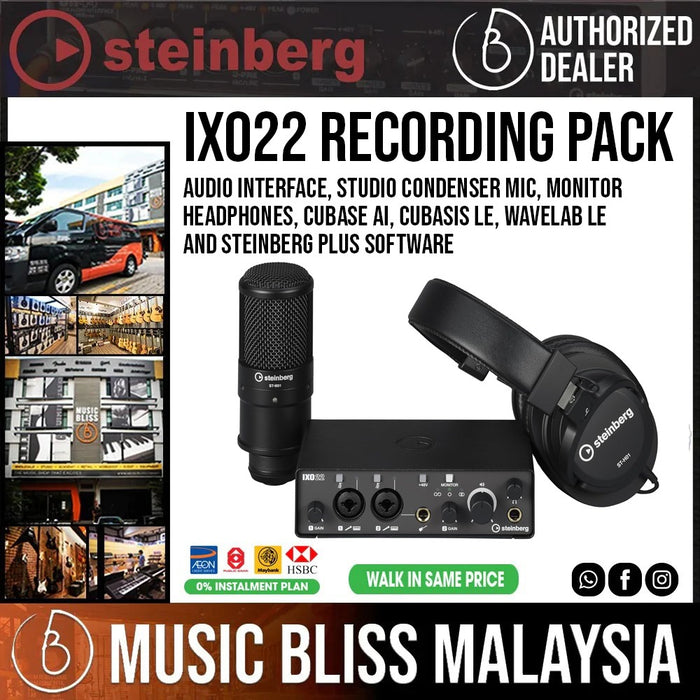 Yamaha Steinberg IXO22 Recording Pack - Black - Music Bliss Malaysia