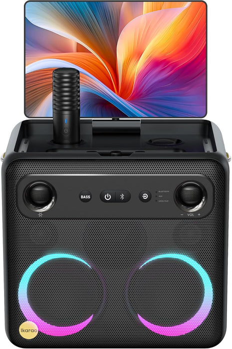 Ikarao Break X2 Premium Portable Wireless Audio Machine with 106dB Sound Pressure, Dual 4-inch Woofers, and 10.1” HD Screen - USB C