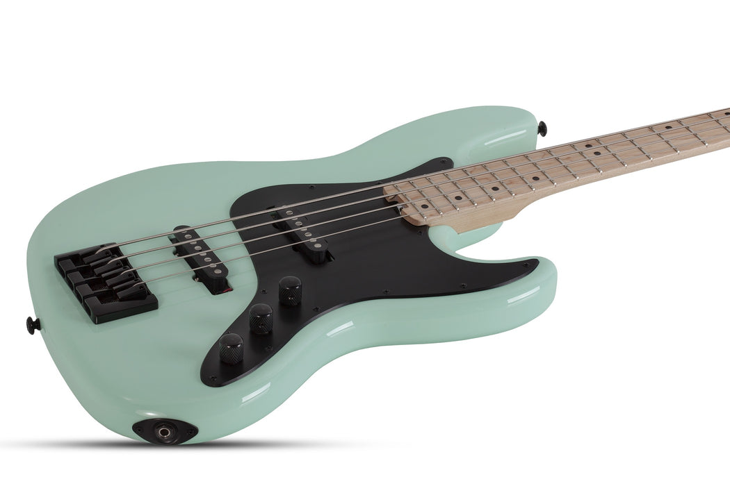 Schecter J-4  Maple FB Left-Handed Electric Bass Guitar - Sea Foam Green